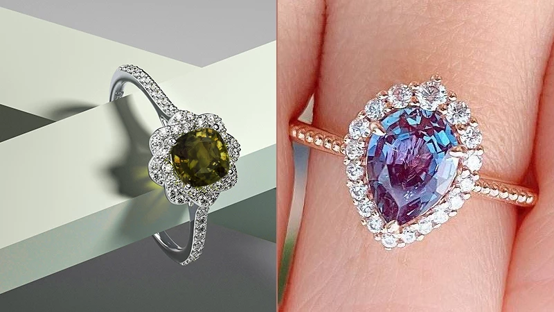 Lab grown alexandrite ring outlet
